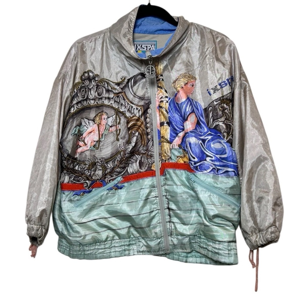 Vintage 90's IXSPA Jamie Sadock Renaissance Cherub Windbreaker Jacket Size Small